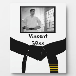 Plaque Photo Arts martiaux 4e degré Ceinture noire Garde photo