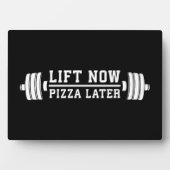 Plaque Photo Ascenseur Maintenant, Pizza Plus Tard, Barbell - F (Devant)