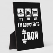 Plaque Photo Ascenseur, Manger, Sommeil - Addictif Au Fer - Ent (Côté)