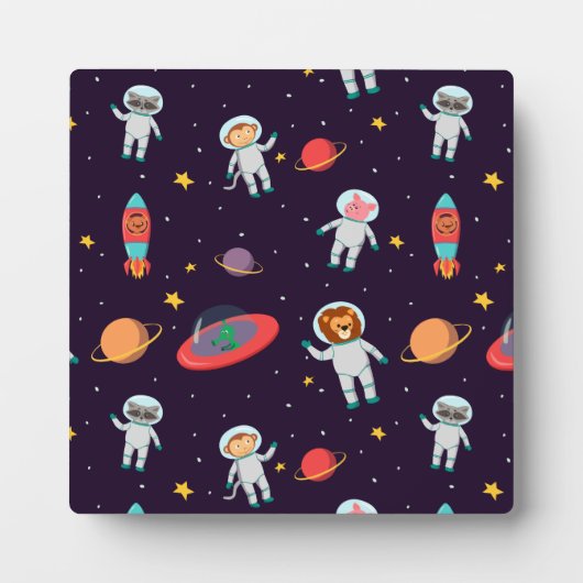Plaque Photo Astronaut Animaux Dans Le Motif Spatial I (Devant)