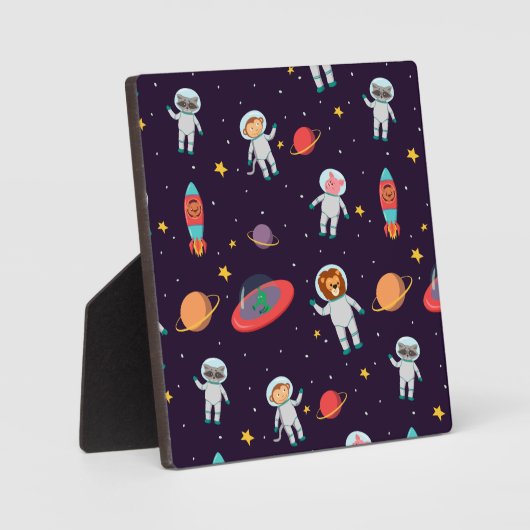 Plaque Photo Astronaut Animaux Dans Le Motif Spatial I (Recto)