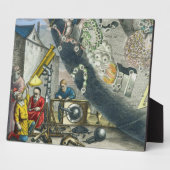 Plaque Photo Astronomers looking through a telescope, détail fr (Côté)