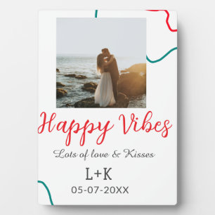 Plaque Photo Atmosphère heureuse nom de couple date de mariage