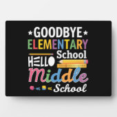 Plaque Photo Au revoir école primaire Bonjour collège (Devant)