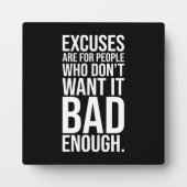 Plaque Photo Aucun Excuses - Gym, Hustle, Succès, Pl Motivation (Devant)
