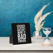 Plaque Photo Aucun Excuses - Gym, Hustle, Succès, Pl Motivation (Insitu)