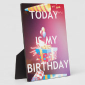 PLAQUE PHOTO AUJOURD'HUI EST MON ANNIVERSAIRE (Côté)