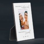 Plaque Photo Aujourd'hui ma servante pour enfants pour toujours<br><div class="desc">Un joli cadeau photo de demoiselle d'honneur avec la phrase "aujourd'hui ma demoiselle d'honneur pour toujours mon ami" en police noire. Personnalisez avec votre favori avec la photo de vous et votre demoiselle d'honneur et date mariage.</div>