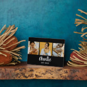 Plaque Photo Auntie Established Modern Script Black 3 Photo (Côté)