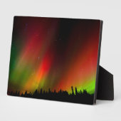 Plaque Photo Aurora Borealis et arbres (Côté)