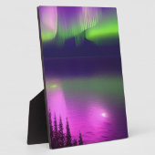 Plaque Photo Aurora Borealis sur l'eau (Côté)