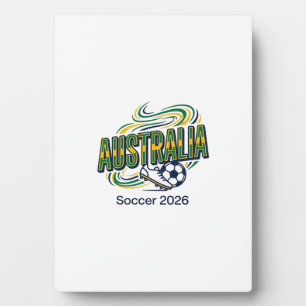 Plaque Photo Australie Football 2026 Football Gras Pays Typogra