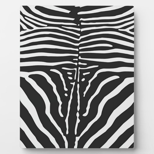 Plaque Photo Authentic Zebra Skin Print - noir blanc strié (Devant)