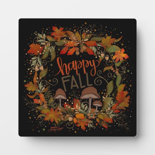 Plaque Photo Automne Feuilles Champignon Assez Heureux Automne (Devant)