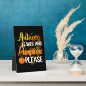Plaque Photo Autumn leaves and pumkins please funny halloween (Côté)