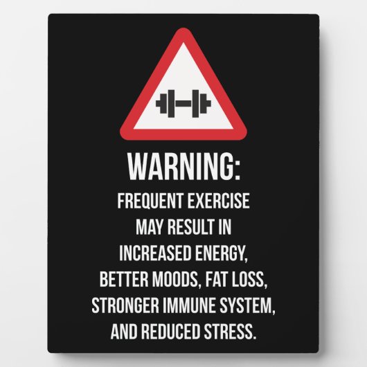Plaque Photo Avantages de l'exercice - Avertissement - Motivati (Devant)