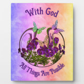 Plaque Photo Avec Dieu Papillon Fleur Art Inspiration (Devant)