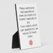 Plaque Photo Avis d'annulation pour salon ou spa (Côté)