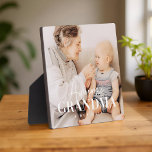 Plaque Photo Awesome Grandma Since 20XX Simple Elegant Photo<br><div class="desc">This simple and modern design is composed of serif and cursive typography and add a custom photo</div>