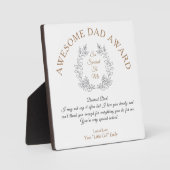 Plaque Photo Awesome Papa Award Typographie Votre Message Cadea (Recto)