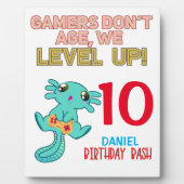 Plaque Photo Axolotl Gamer Anniversaire Jeu vidéo garçon  (Devant)