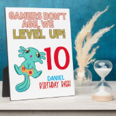 Plaque Photo Axolotl Gamer Anniversaire Jeu vidéo garçon  (Côté)