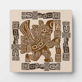 Plaque Photo Aztec Eagle Guerrier Tribal Art antique (Devant)