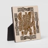 Plaque Photo Aztec Eagle Guerrier Tribal Art antique (Recto)