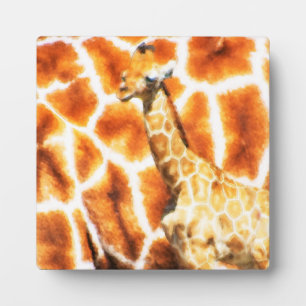 Plaque Photo Baby Giraffe
