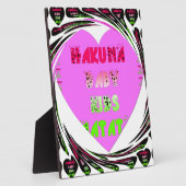 Plaque Photo Baby Pink Hearts Hakuna Matata Baby Kids Design.p (Côté)