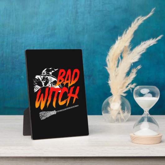 Plaque Photo Bad Witch Halloween (Côté)