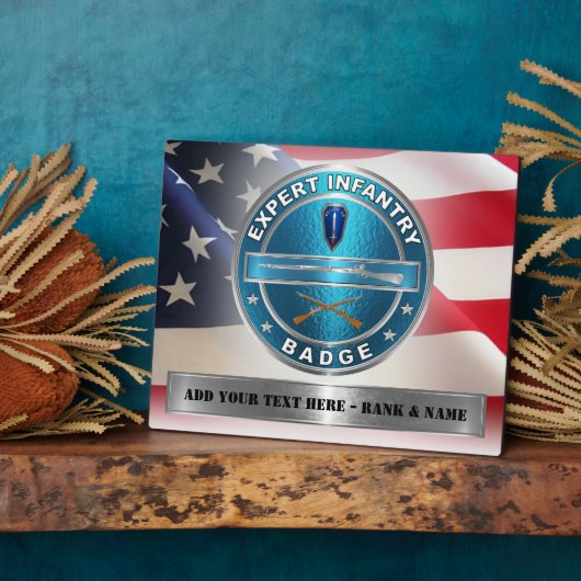Plaque Photo Badge d'Infantryman Expert de la BEI (Côté)