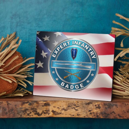 Plaque Photo Badge d'Infantryman Expert de la BEI (Côté)