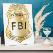 Plaque Photo Badge du FBI (Côté)