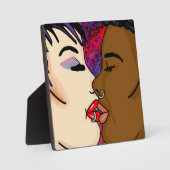 Plaque Photo Baiser romantique | Romance interraciale (Recto)