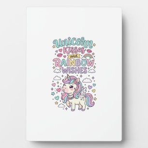 Plaque Photo Baisers de licorne et voeux d'arc-en-ciel Raisin p