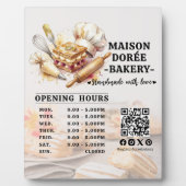 Plaque Photo Bakery Pastry Chef Baking Catering Opening Hours (Devant)