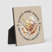 Plaque Photo Bakery Pastry Chef Watercolor Gold Baking Catering (Recto)