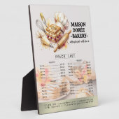 Plaque Photo Bakery Store Pastry Chef Desserts Menu Price List (Côté)