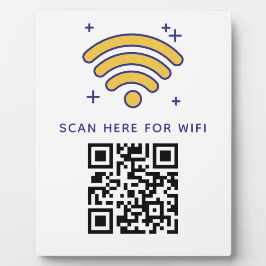 Plaque Photo Balayage de code QR Wifi pour connecter auto-adhés (Devant)