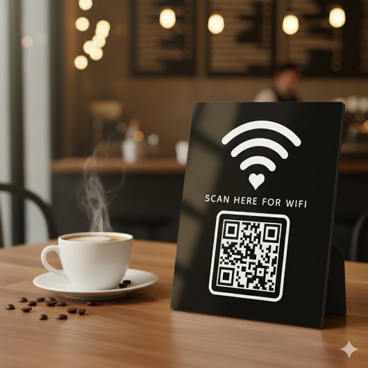 Plaque Photo Balayage de code QR Wifi pour connecter auto-adhés