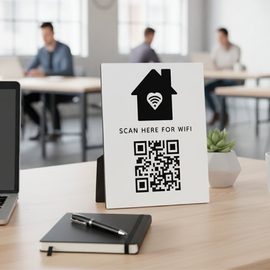 Plaque Photo Balayage de code QR Wifi pour connecter auto-adhés