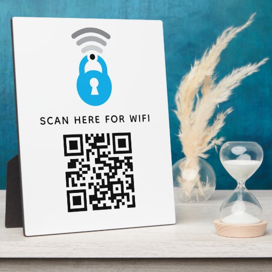 Plaque Photo Balayage de code QR Wifi pour connecter auto-adhés (Côté)