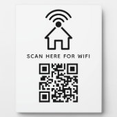 Plaque Photo Balayage de code QR Wifi pour connecter auto-adhés (Devant)
