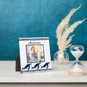 Plaque Photo Baleines mignonnes vagues Blue Nautical Photo Fram (Insitu)
