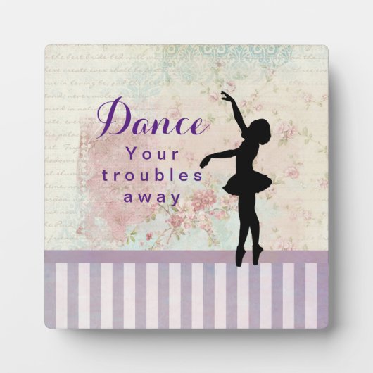 Plaque Photo Ballerina Silhouette Dansez vos problèmes loin (Devant)
