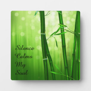 Plaque Photo Bambou vert - Silence Calme Mon Âme