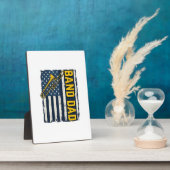 Plaque Photo Band Dad Trombone American Flag Vintage Shirt Desi (Côté)