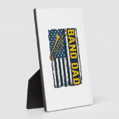Plaque Photo Band Dad Trombone American Flag Vintage Shirt Desi (Côté)