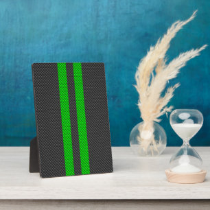 Plaque Photo Bandes de course Accent Green Carbon Fibre Style